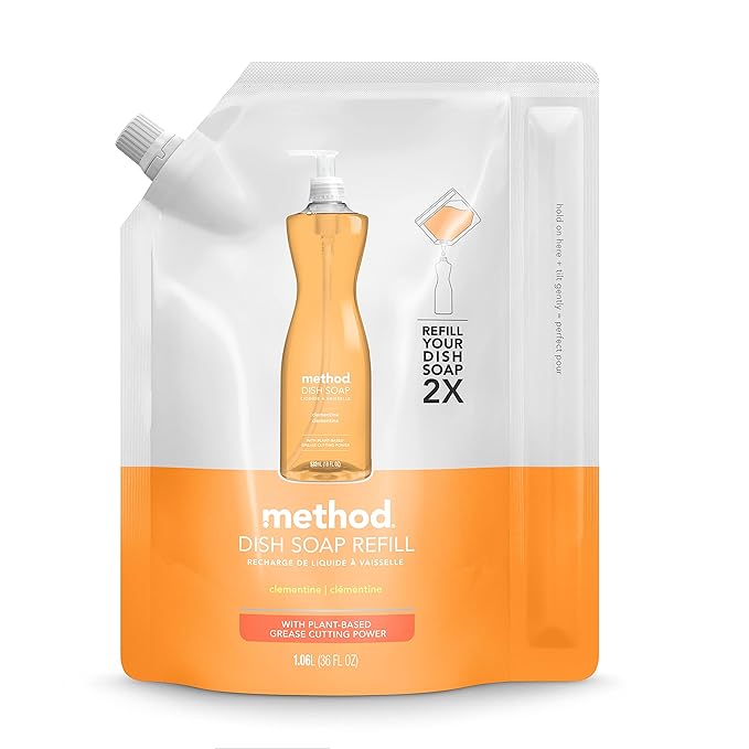 Method Dish Soap Pump Refill, Clementine, 36 Ounce