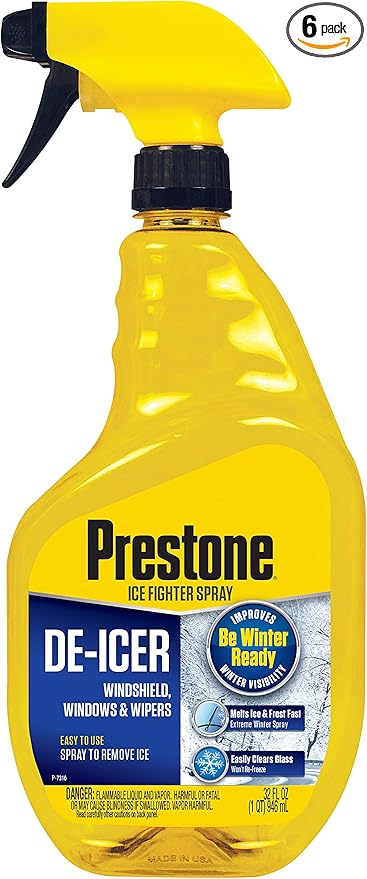 Prestone Trigger Spray Windshield De-Icer, 32 oz., Pack of 6