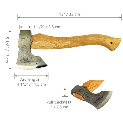 Mastiff Gears® Master Hand-Forged Hatchet, Wooden Handle Camping Axe, Wood Splitting Axe for Camping, bushcraft, Hunting, Survival Enthusiast (Elven Axe)