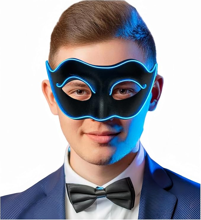 Moonideal LED Masquerade Mask Flash light-up Halloween Costume Mask For Costume Ball/Venetian Party/Halloween Party