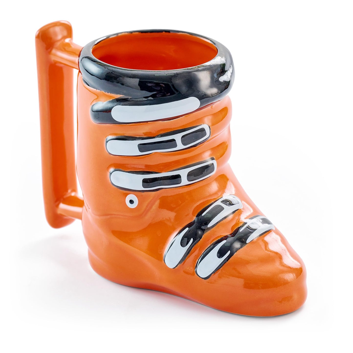 Burns Glass Creative Ski Boot Coffee Mug, 16 Oz Ceramic Mug with Large Handle, Novelty Coffee Cup for Home Office Funny Mugs, Dishwasher Safe, Cute Decoration Mug Gifts for Ski Lovers Skiers Friends
