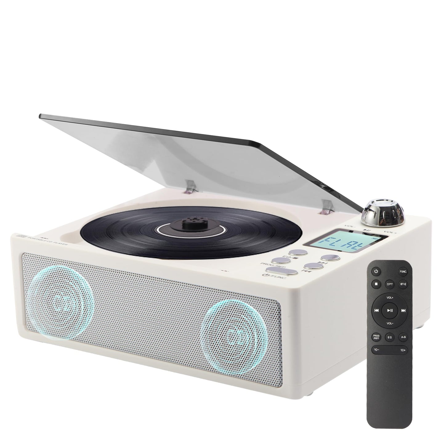 M-Amazup Cd Player Portable, Desktop Cd Players For Home With Cable And Adapter, Dual Speakers, Support Opt/Usb/Tf Card/Aux/Fm W