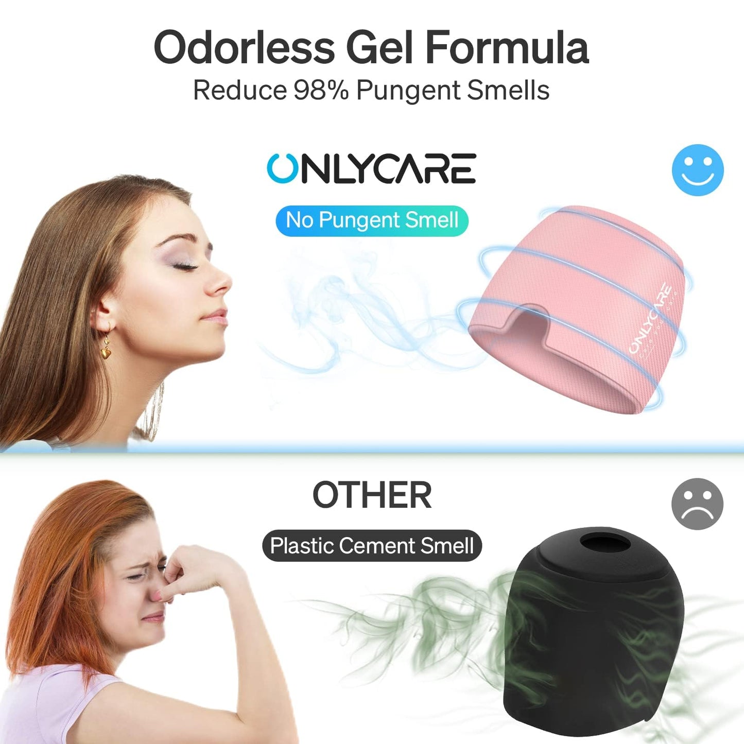 ONLYCARE Migraine Relief Cap, Upgraded Odorless Migraine Ice Head Wrap, Headache Relief Hat for Migraine, Slight-Pink