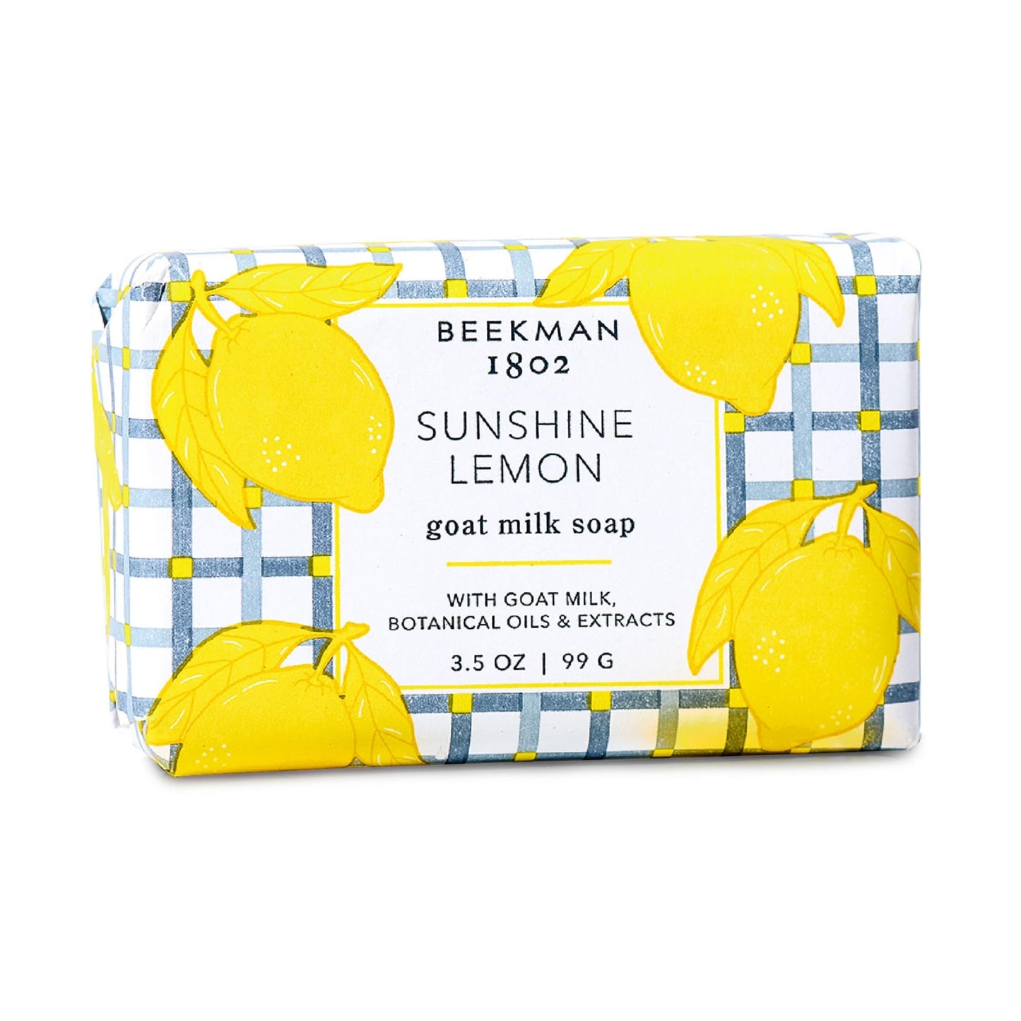 Beekman 1802 Goat Milk Body Soap Bar, Sunshine Lemon - Scented - 3.5 oz - Nourishes, Moisturizes & Hydrates - 100% Vegetable Soa