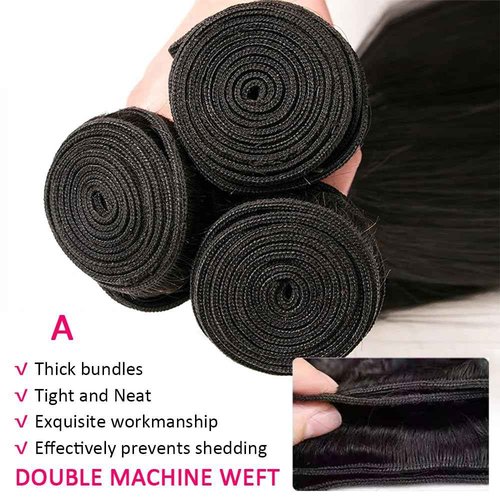 14A Body Wave Bundles Human Hair 14 16 18 Inch 100% Brazilian Virgin Real Raw Human Hair Bundles Body Wave Thick Weave Natural Color (14 16 18 Inch)