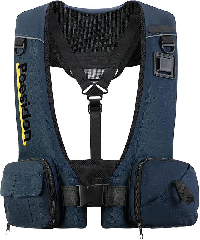 Poesidon Adjustable Lightweight Breathable Water Safety Life Jacket | Classic Unisex Design | Multi-Functional Dual Storag...