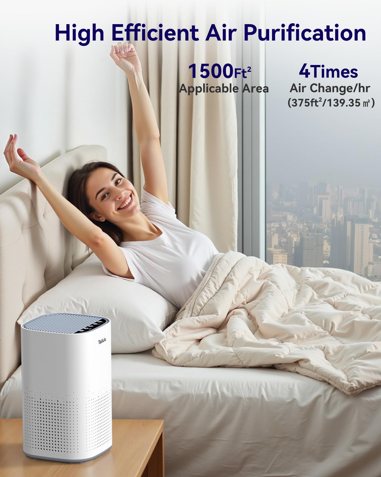 Air Purifiers For Home Large Room Up To 1500Ft, Tailulu H13 True Hepa Air Purifier For Pets Dust Odor Smoke, Air Purifier For Be