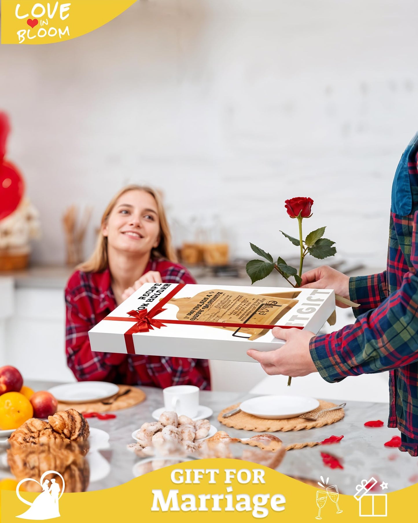 IKEDAS Wedding Gifts Cookbook Stand - Anniversary & Marriage Gifts for Couples, Newlyweds; Book Stands for Display
