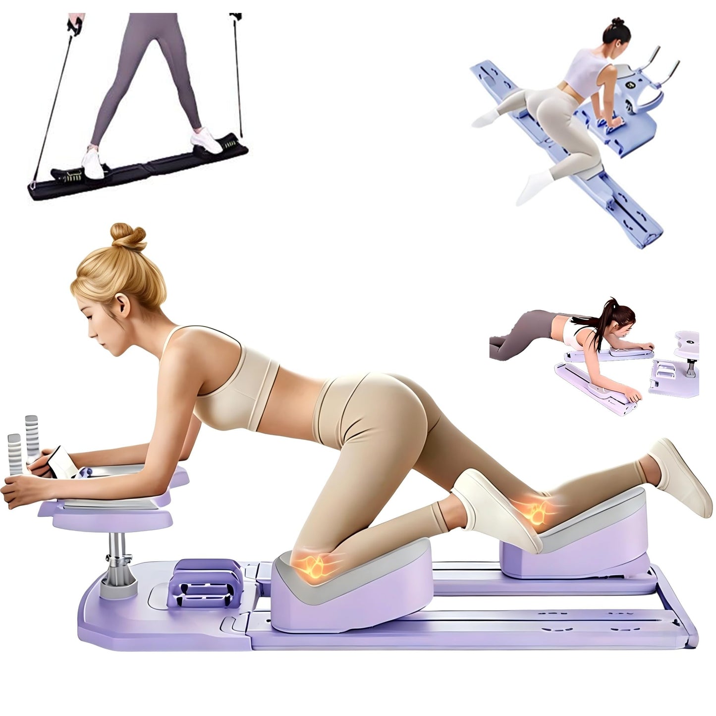 Spine Twist and Stretch Trainer, Crawling Training Machine Lower-Back Pain Relief & core Training Machine Waist and ab Twist Trainer，Multifunctional Abdominal Plate Portable Pilates Reformer