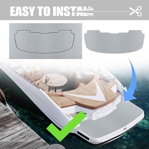 Fullfire Boat Flooring Eva Foam Decking Sheet, Grey Marine Boat Deck Mat for Pontoon Jon Bass Boat Motorboat RV Yacht Kayak Floor 94"x23.5"