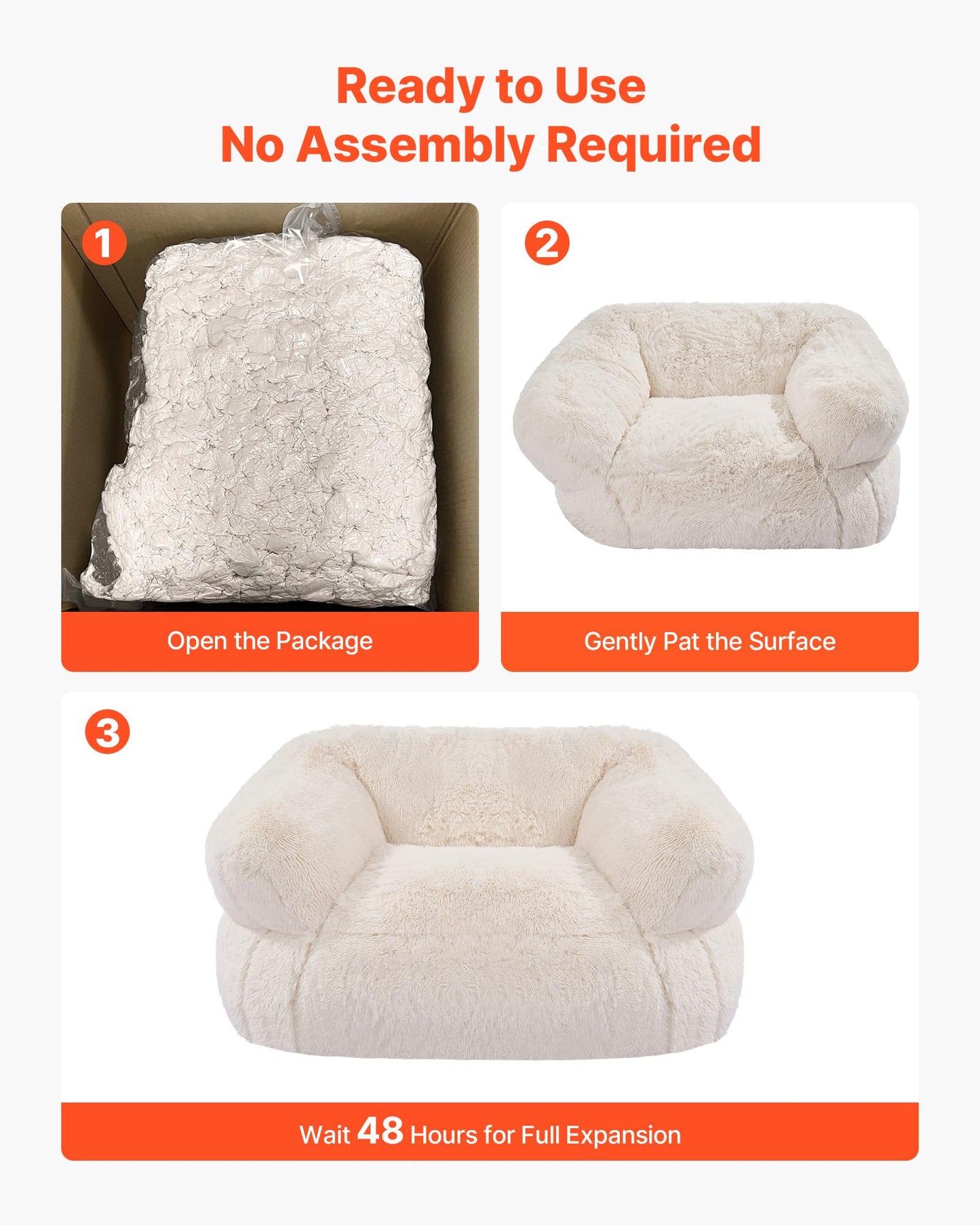VEVOR Bean Bag Chair, BeanBag Sofa Chair with Armrests for Adults, Fluffy Plush & High-Density Foam Filling Adult Bean Bag with Zapper, Comfy Lazy Sofa Chair Ideal for Living Room, Bedroom, Beige