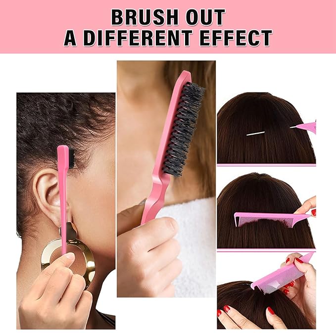 Hair Styling Set - Wax Stick, Edge Brush, Tail Comb for Wig Styling and Edge Control