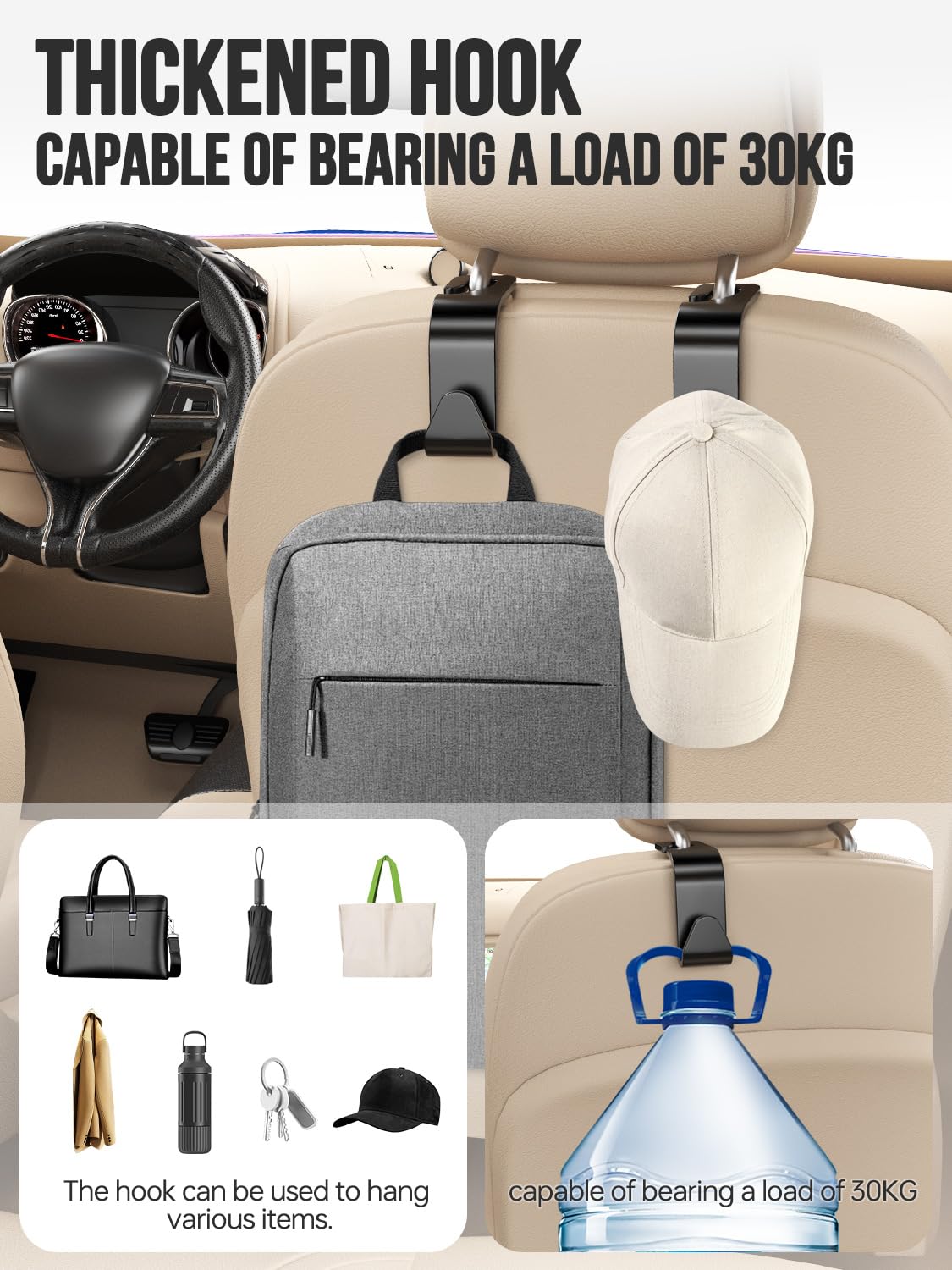 Backseat Car Organizer(20 Storage Pockets),Come with Free 1 Seat Net and 2 Headrest Hook, Touch Screen Tablet Holder, Divider for Driving Safely Children & Pets…, Car Organizer (black)