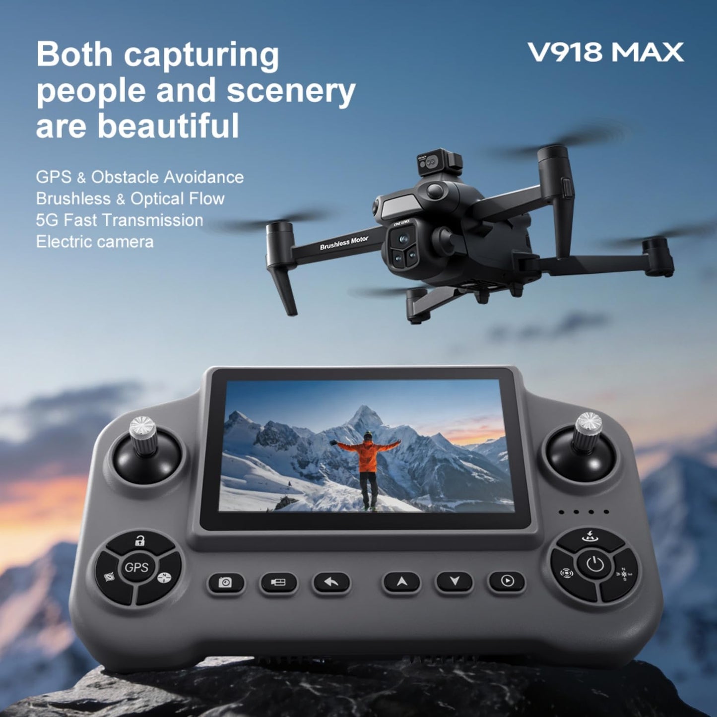Drones with 8k Camera for adults 4k video,Drone with 4.5-inch LCD High-definition Large Display Screen Remote Control Quadcopter,3 Batteries, 5G HD Brushless GPS Drone Auto Return, Obstacle Avoidance 360 (Black)