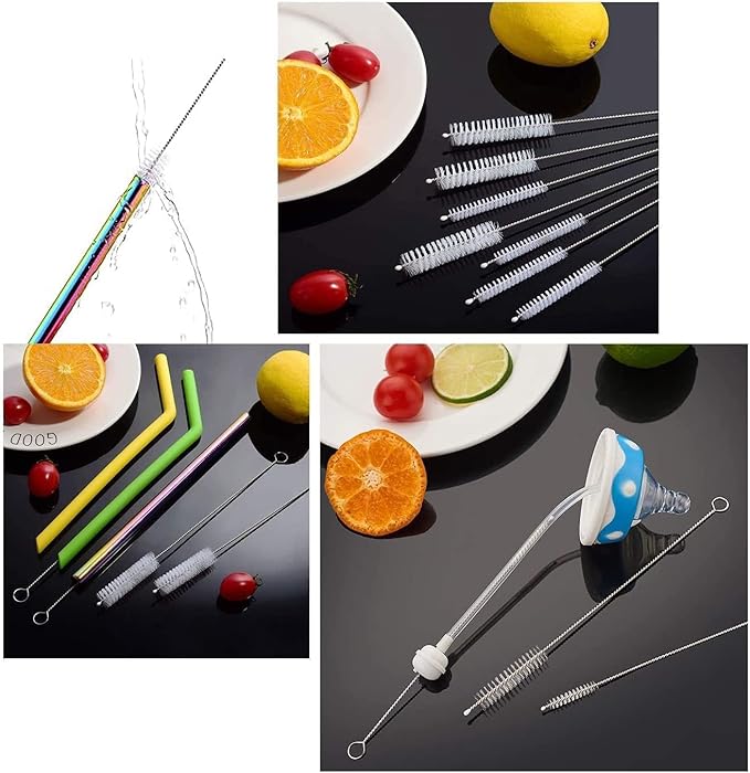 Rophefx 9 PCS Bottle Cleaning Brush Set, Long Handle Bottle Cleaner Brush for Washing Narrow Neck Bottles, Sports Water Bottles with Straw Brush, Plus Kettle Cleaner