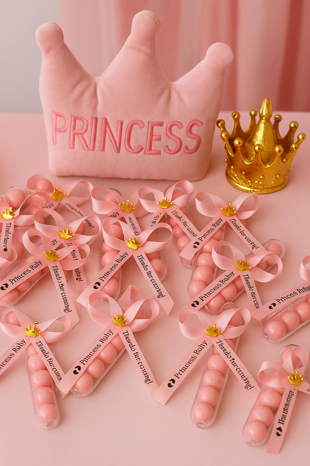 Personalized Ribbons for Bridal Shower Wedding Party Favors or Baby Showers - Custom Made Cut Ribbon Name 50 100 Optional Assembled Bows Safety Pins