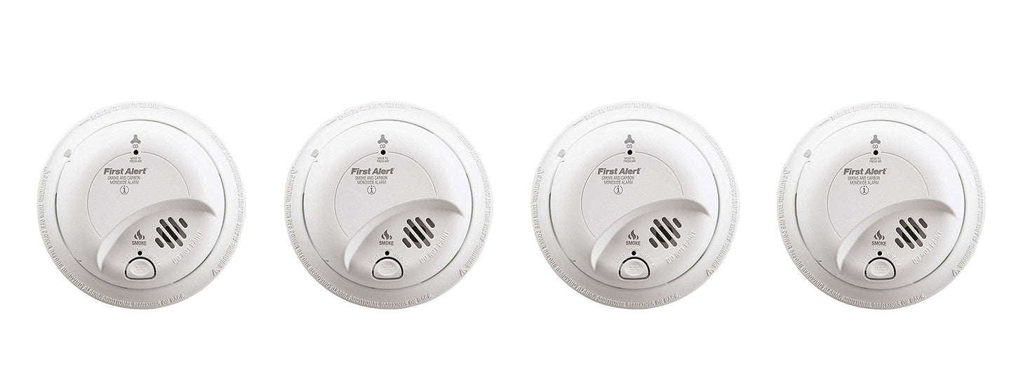 First Alert BRK SC-9120B xrHsEW Hardwired Smoke and Carbon Monoxide Alarm with Battery Backup, 4 Units