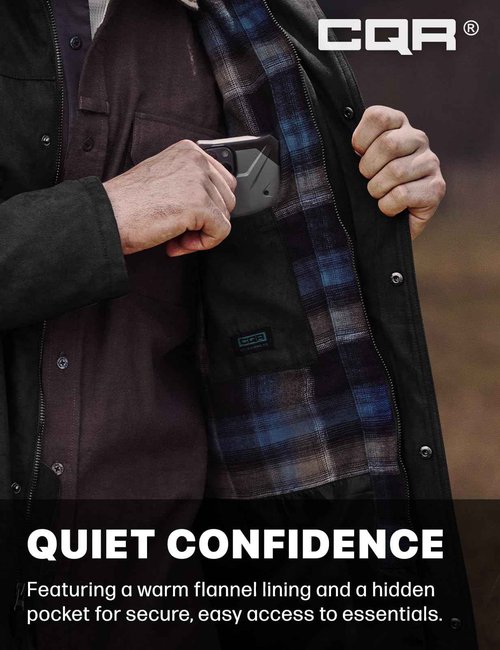 CQR Men's Flannel Shirt Jacket Long Sleeve, Winter Warm Outdoor Casual Plaid Jacket Coat with Pockets, Suede Huntsman Night Sky, Medium