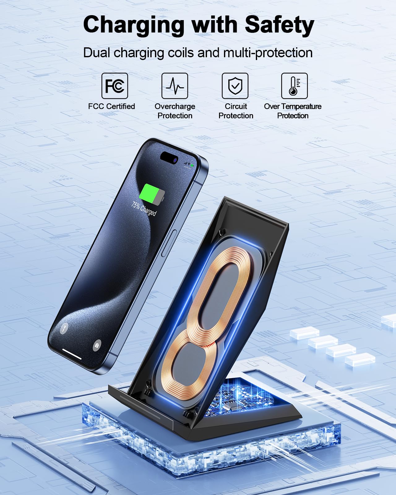 Nanami Fast Wireless Charger With Usb Phone Charger, Qi Certified Charging Stand With 20W Pd Adapter For Iphone 17/17 Pro/17 Pro