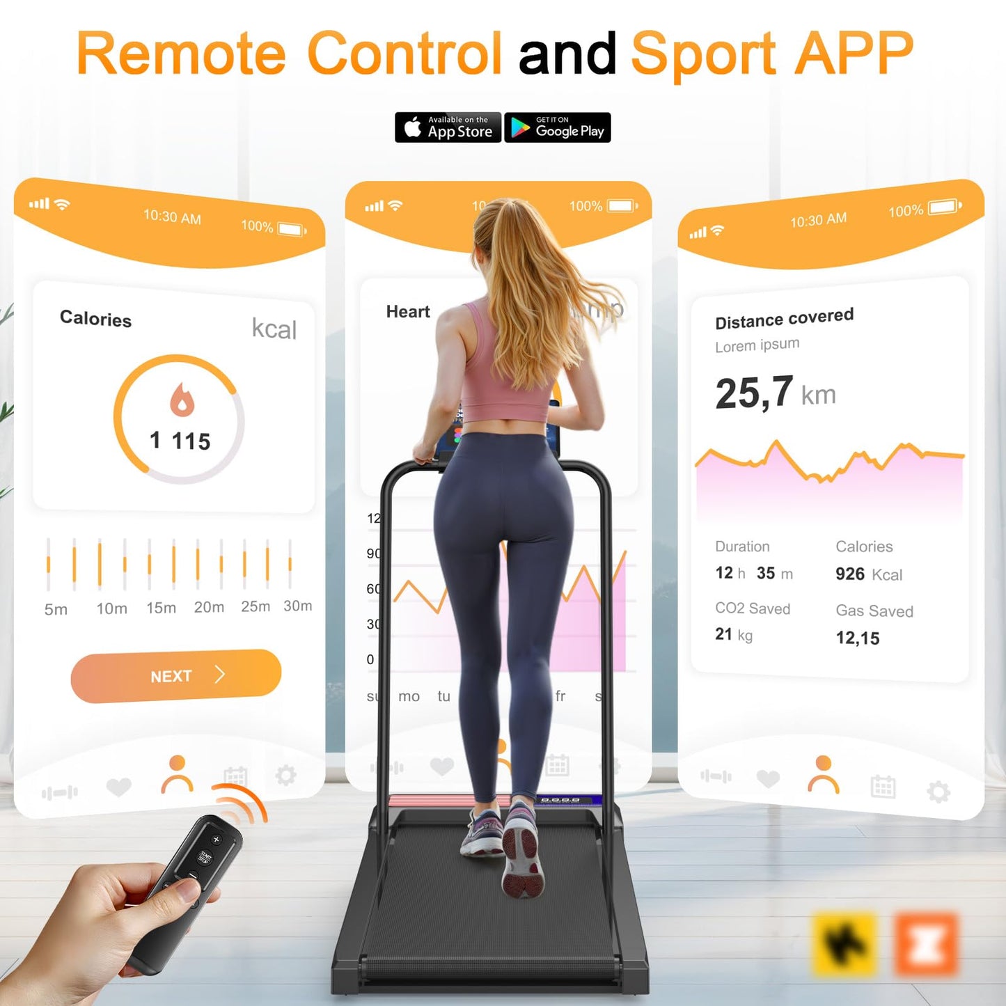XVCAS Under Desk Treadmill with Incline and Handlebar, 4-in-1 Folding Walking Pad for Home Office, Quiet Running Machine with Remote, Installation Free, Portable