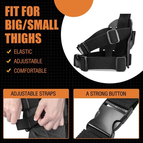 GUN & FLOWER Drop Leg Holster, Fits Glock 17/19 (Gen1-5), 22/23 /31/32 (Gen1-4), 19x /44/45, Level II Retention Duty Kydex Pistol Holster, Adjustable Strap & Ride Hight, Right Hand
