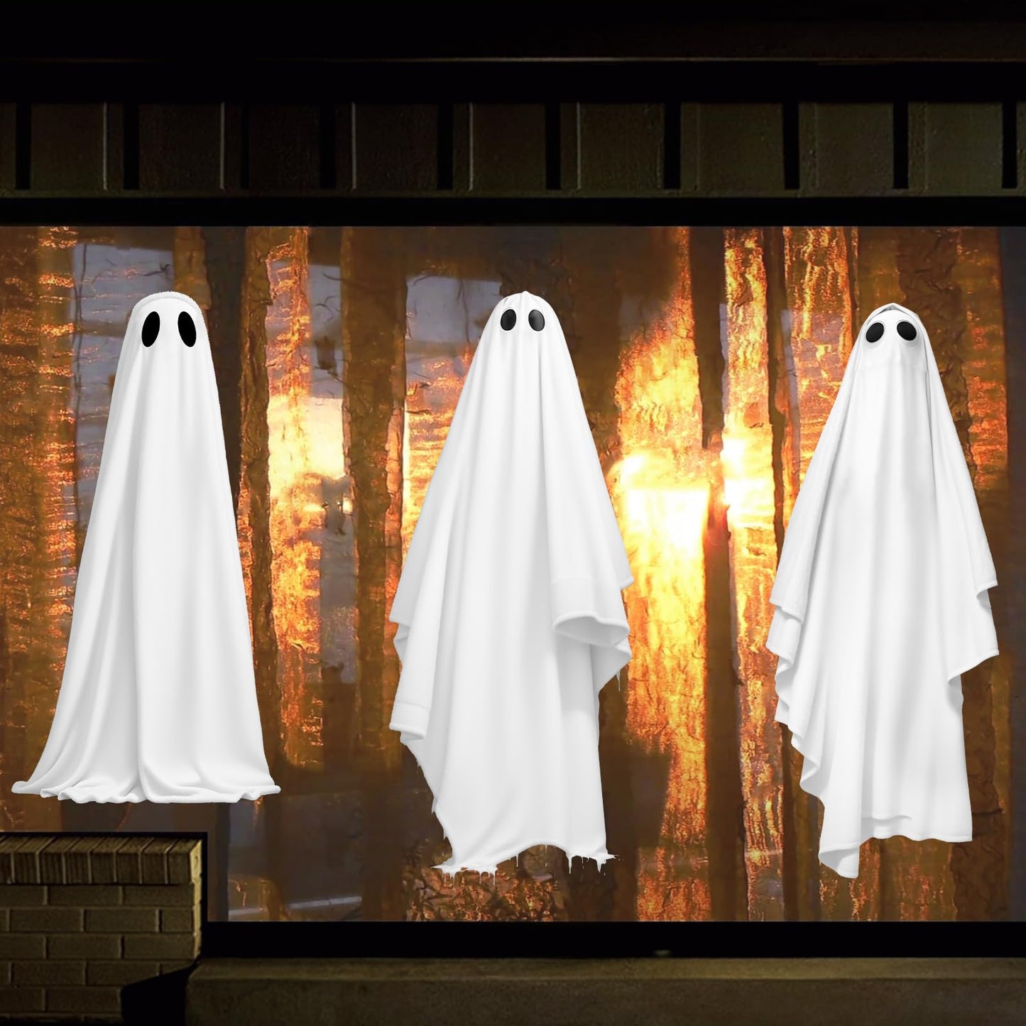 Extra Large Halloween Window Clings Ghosts Silhouette Window Decorations for Glass Windows, Halloween Window Stickers Decals for School Home Office Party Supplies
