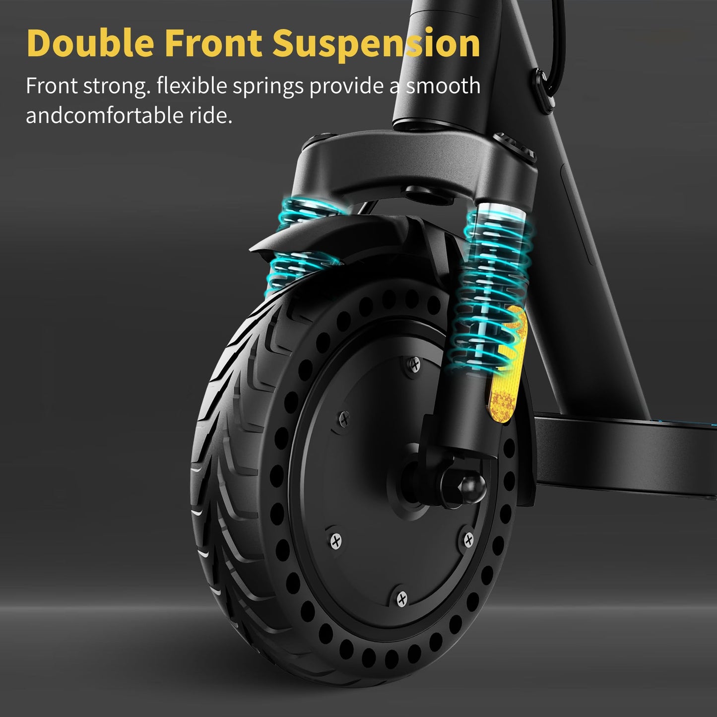 QNQ Climber 1000W Dual Motor Electric Scooter - 35% Hill Climb, 19mph Speed, 30 Mile Range, 8.5" Soild Tires, Dual E-Brakes, 220LBS Load, E-Scooter for Adults and Teens