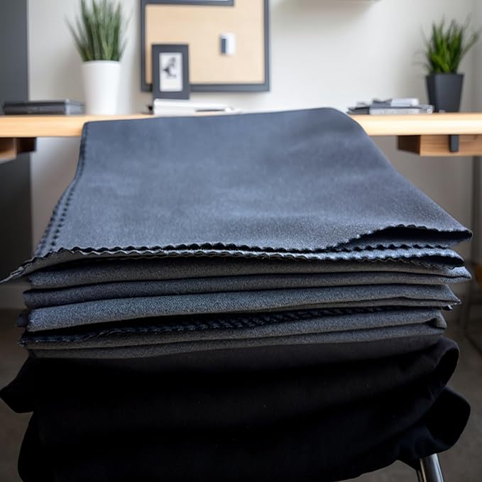 Silicone Gun Cleaning Cloth Set, 12 x 12 inch, 5-Pack, Gray, Lint-Free for Firearms and Tools