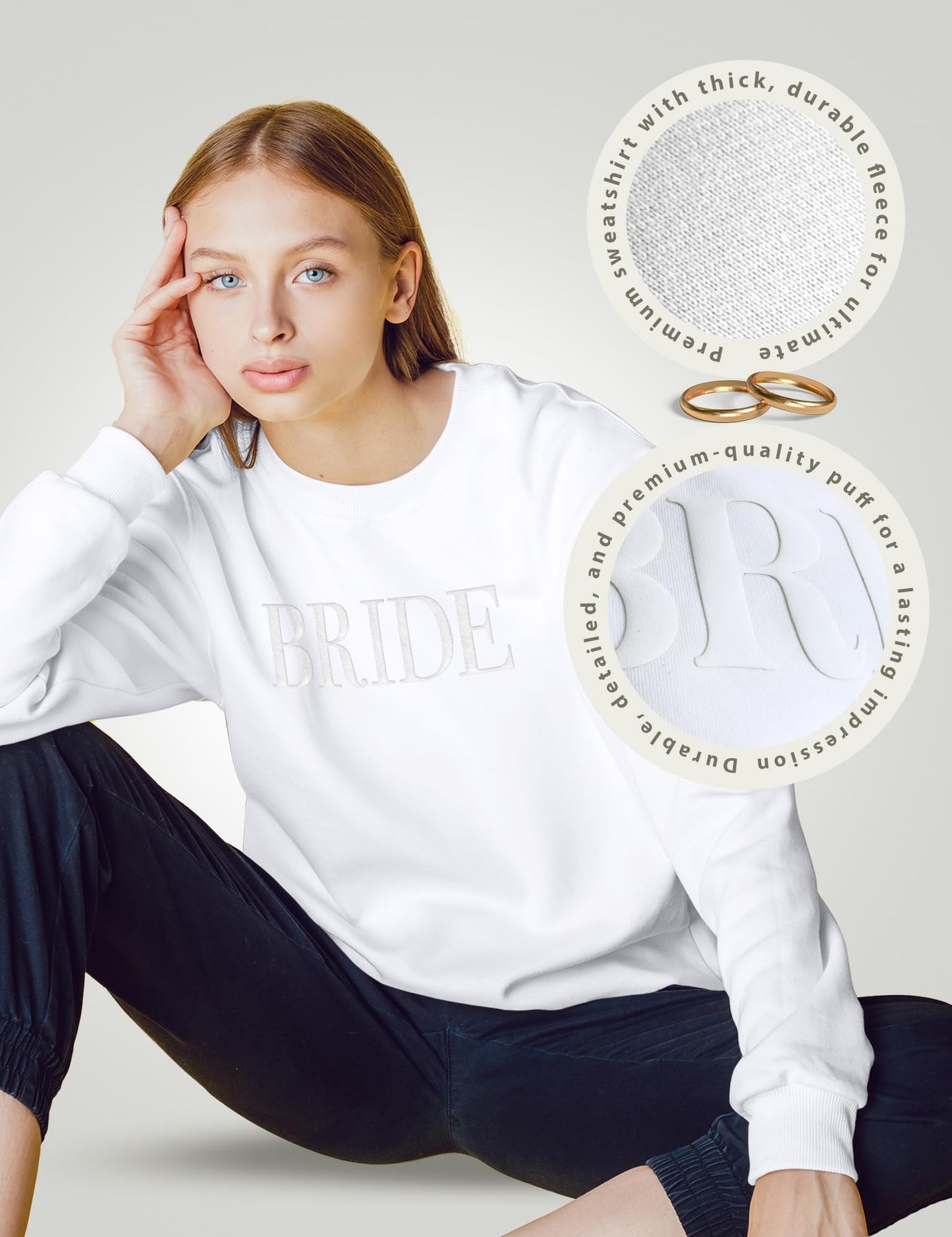 Bride Sweatshirt - Engagement Gift - Bride Sweatshirts For Women - Bride Crewneck Sweatshirt - Wedding Gift White