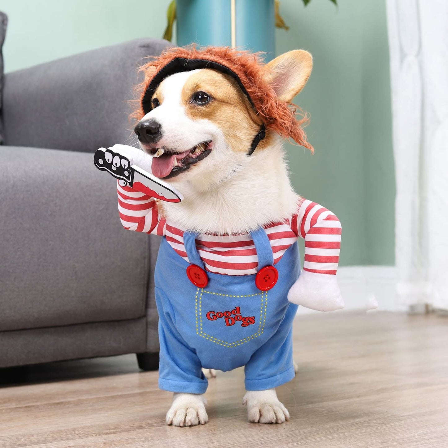Pet Deadly Dog Cosplay Halloween Christmas Funny Costume for Small, Medium & Large Dogs (X-Large)