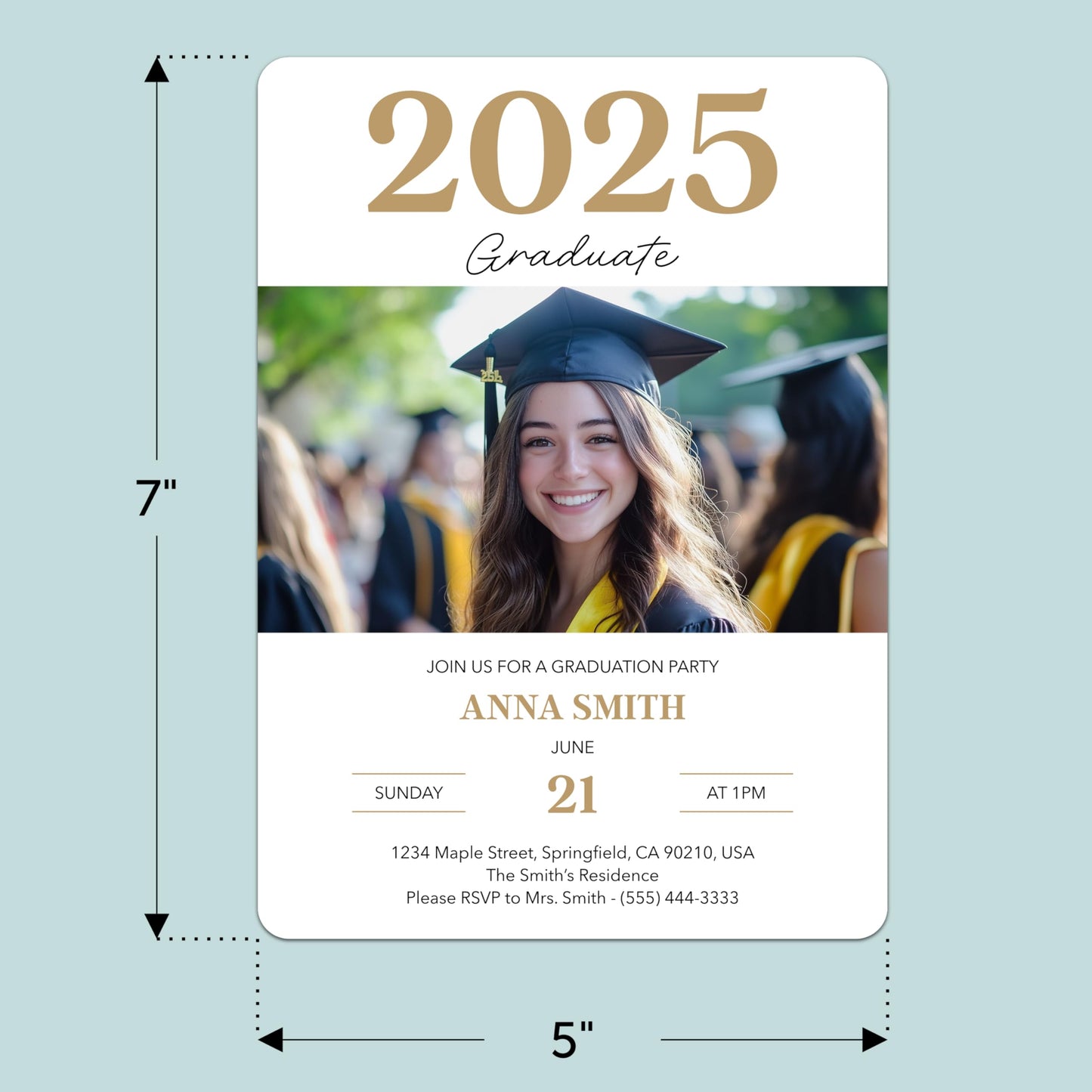 Bunny Badges Personalized Graduation Invitations - Custom Graduation Announcements for Grad Party (Signature Grad)