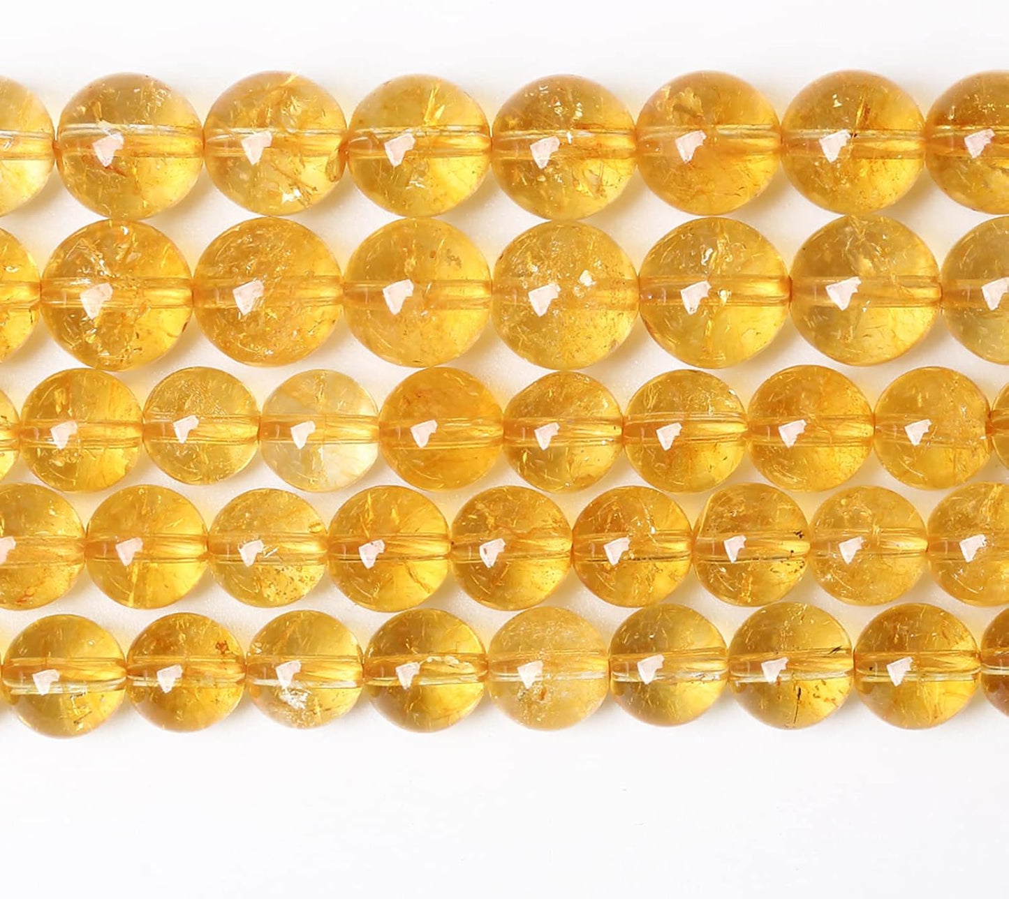 6mm 60Pcs Natural Citrine Beads for Jewelry Making Gemstone Round Loose Beads DIY Bracelet Necklace