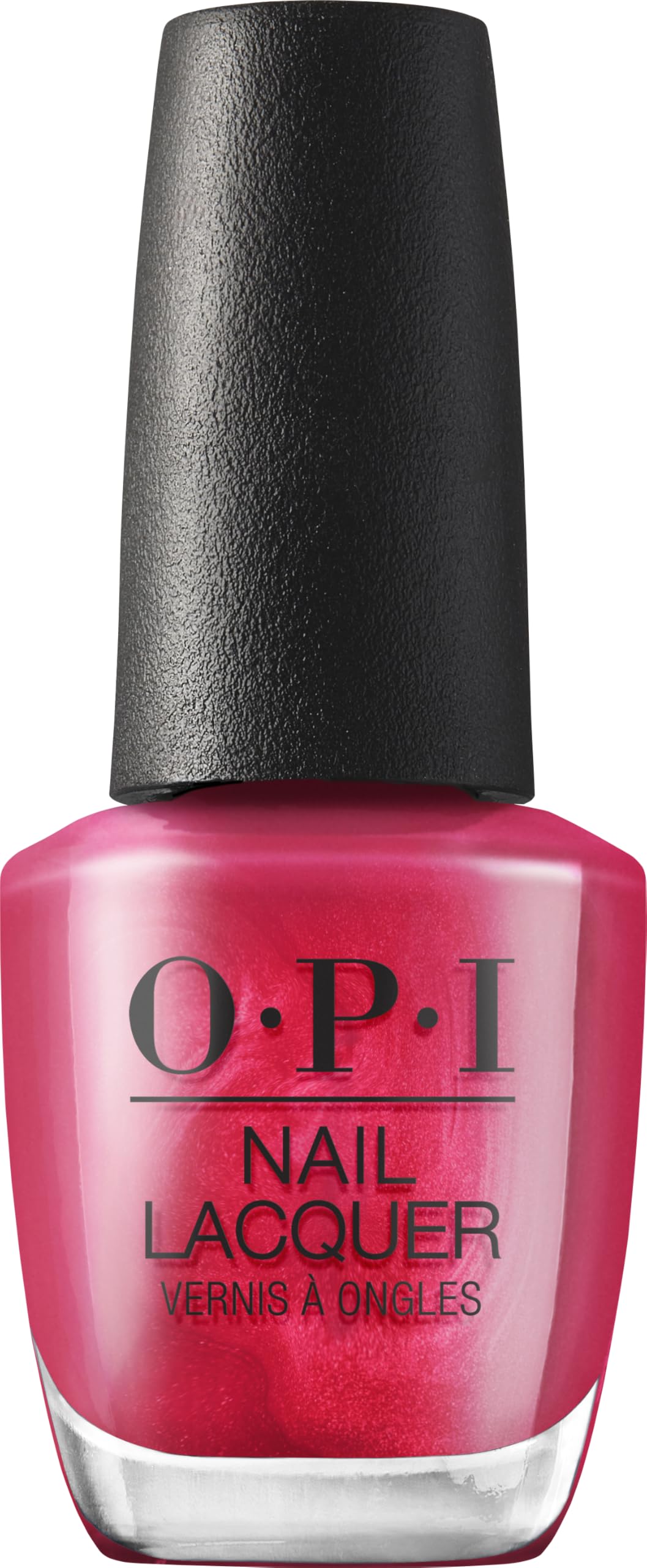 OPI Nail Lacquer 15 Minutes of Flame | Opaque Bright Pink Shimmer Chip Resistant Nail Polish | Hollywood Collection