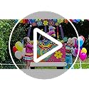 Large Hippie Bus Shaped Photo Prop 60s Party Decor 60's Retro Groovy Van Prop Fabric Hippie Selfie Frame Backdrop Backgrou...