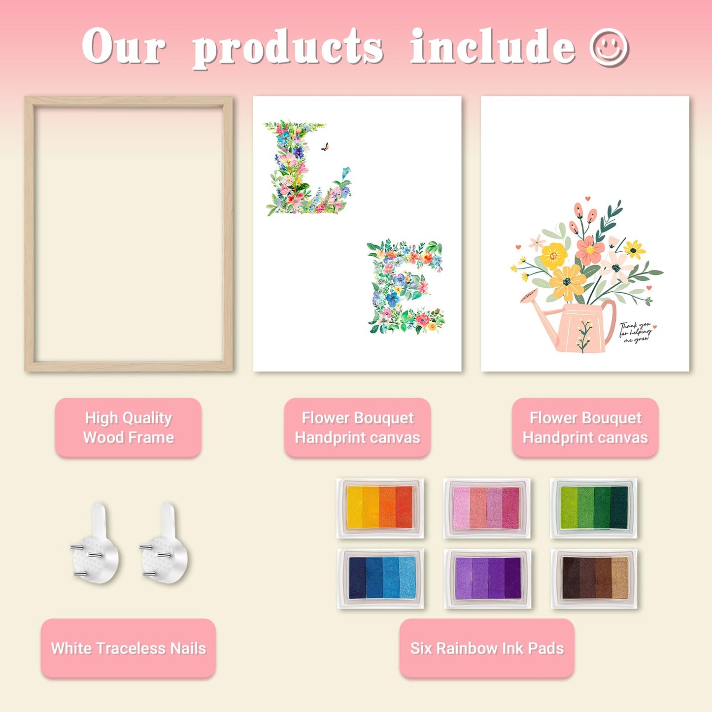NOCHUVO Baby Handprint & Footprint Art Craft Kit-DIY Keepsake Painting with Frame, 12" x 16", 2 Art Styles,Meaningful Keepsake Gift for Mom & Grandma,Perfect for Birthday, Christmas & Baby Shower