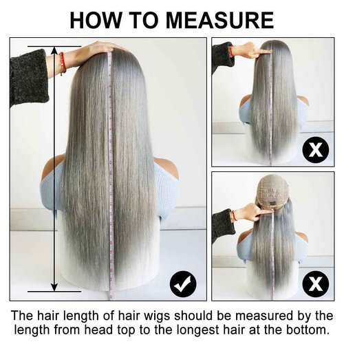 Mscathy 200% Grey Human Hair Wigs Straight 13×4 UHD Transparent Pre Plucked Pre Cut Gray Lace Front Wig Virgin Human Hair Glueless Lace Front Wigs for Women 18 Inch