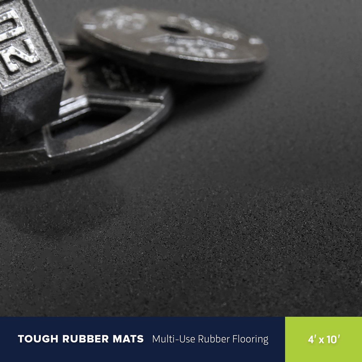 IncStores 1/4" Tough Rubber Roll (4' x 10') - Excellent Gym Floor mats for Medium/Large Equipment and Light/Moderate Free Weights (5 Mats - 4'x10' Blue/Grey)