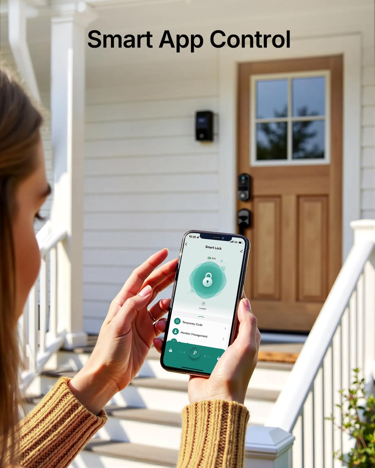 Smart Front Door Lock Set - Firstriver Keyless Entry Door Lock with Handle, Fingerprint Deadbolt, Keypad & Bluetooth App Control, Electronic Auto Lock, Compatible with Alexa & Google Assistant, Black