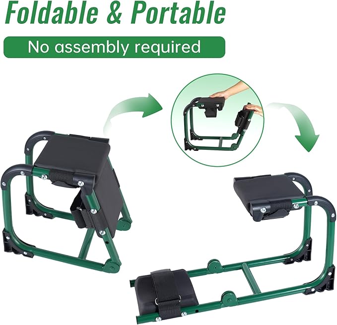 LemZodo Garden Kneeler and Seat, Ergonomic 2-in-1 Foldable Knee Seat, Gardening Stool with Soft Adjustable Kneeling Pad, Gardening Gifts for Women Mom Men Seniors
