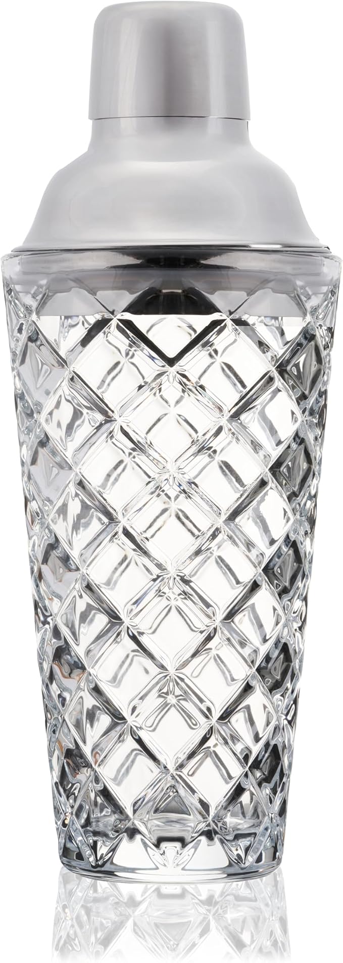 True Reserve Glass Cobbler Shaker, Elegant Cocktail Shaker for Margarita, Whiskey Sour, Espresso Martini, Mixed Drinks, Co...