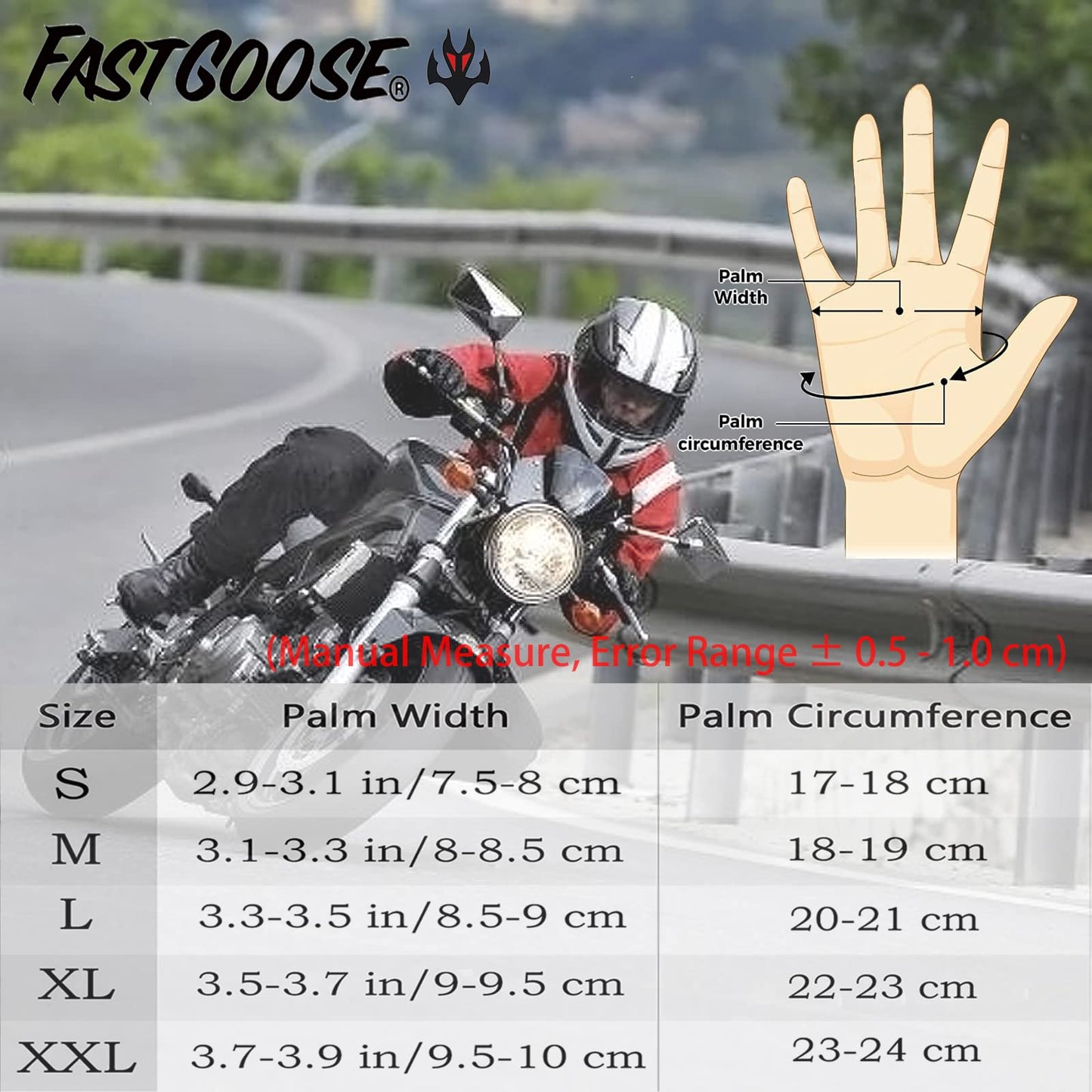 FASTGOOSE Dirt Bike Motorcycle Gloves - Motocross Motorbike Riding ATV MX MTB Off Road Racing Sports Cycling (White, Large)