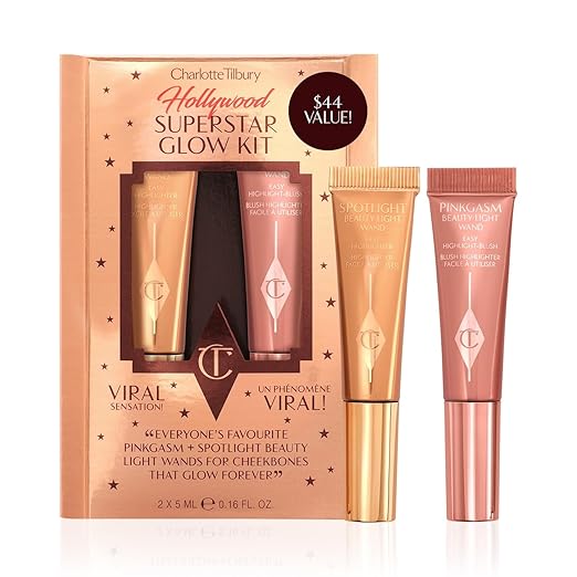 Charlotte Tilbury Beauty Light Wand Liquid Highlighter Makeup - Soft-Focus Highlighter & Blush for Cheeks - Pearlescent, W...