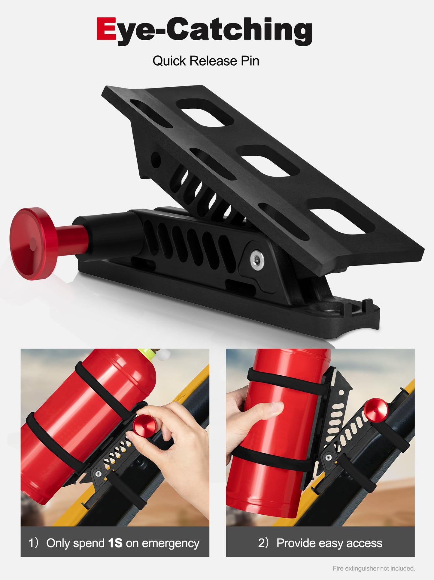 NILKATSS 2 Pieces Universal Fire Extinguisher Mounts for Vehicle, Adjustable Roll Bar Fire Extinguisher Mount Holders Kit, Compatible with Jeep Wrangler JLJLU JK TJ UTV Cam-Am X3 Ranger Polaris RZR