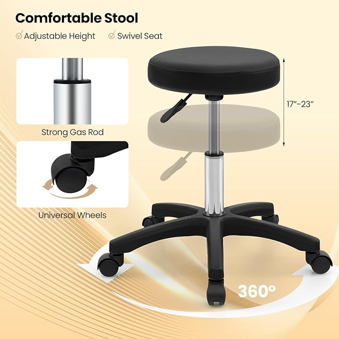 Giantex 72" Massage Bed with Hydraulic Stool, 3-Section Tattoo Chair with Adjustable Backrest, Legrest & Storage Boxes, Facial Chair for Professional Massage Lash Beauty Treatment Spa (Black)