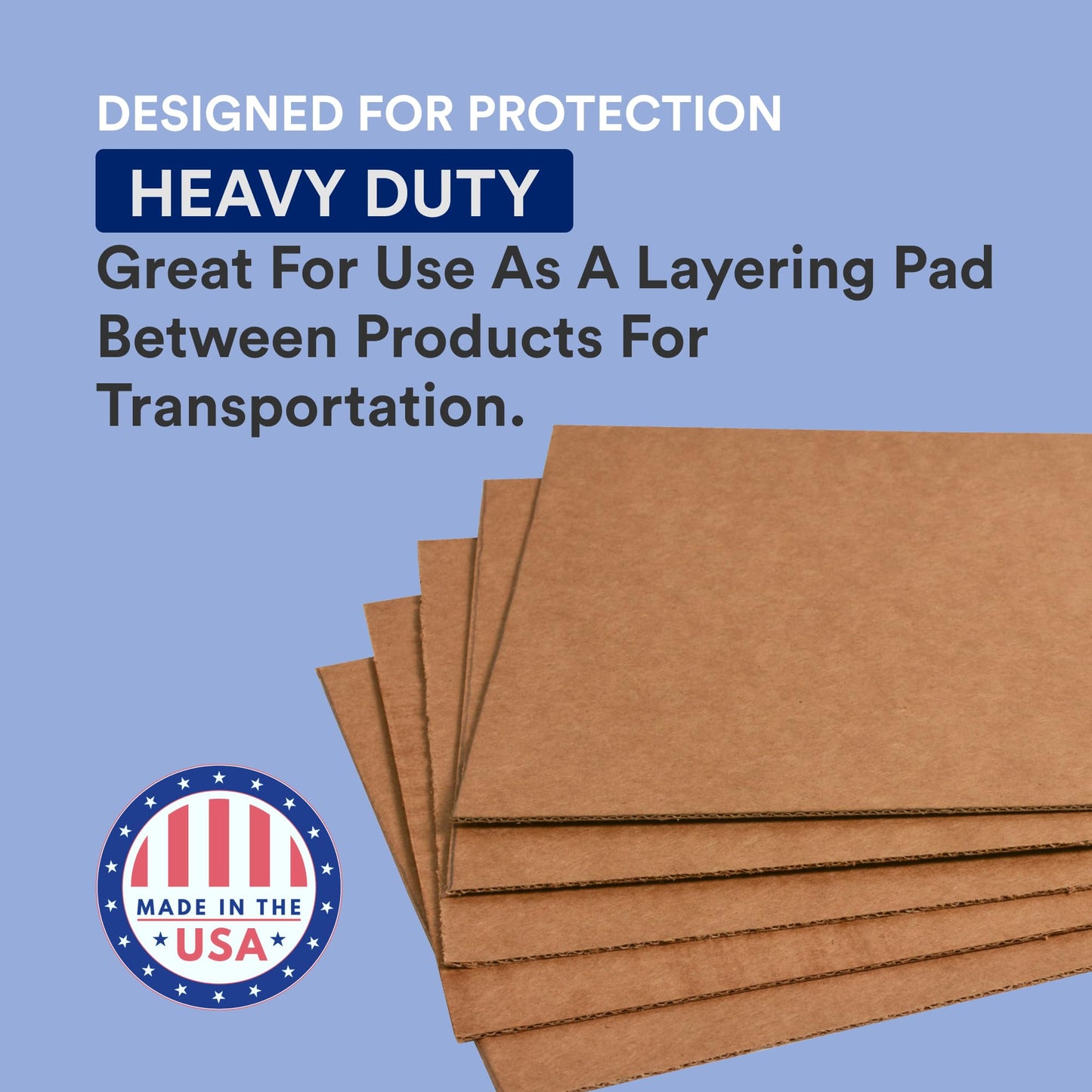 BOX USA 36" x 48" 5-Pack - Large Card Board Sheets for Packaging, Layer Separation, Shipping, Mailing, Packing, and Protecting Products from Forklift Damage
