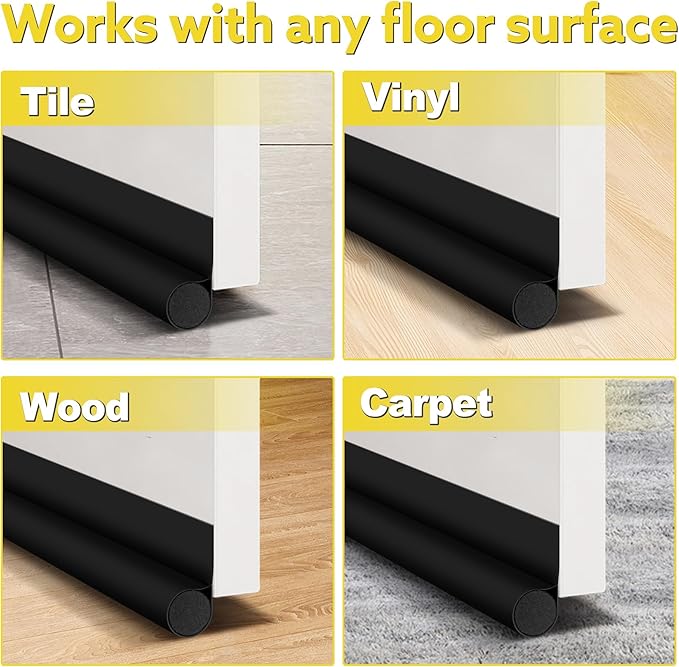 HomeProtect Door Draft Stopper 36 Inch Under Door Draft Blocker Door Sweep for Bottom of Door Reduce Cold Air, Soundproof, Light, Odor, Weather Stripping Door Seal Strip Fit for Interior/Exterior