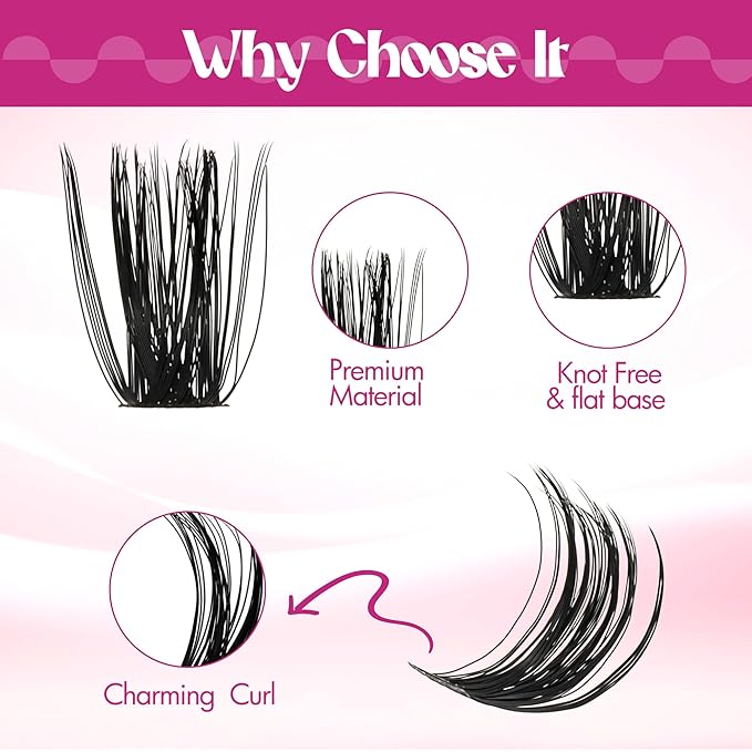 Lash Clusters 60D+80D Fluffy Eyelash Clusters D Curl 8-16mm Individual Lashes Cluster Eyelash Extensions Wispy 280pcs Thick Lash Extension Clusters (60+80D-0.07-D, 8-16mm)