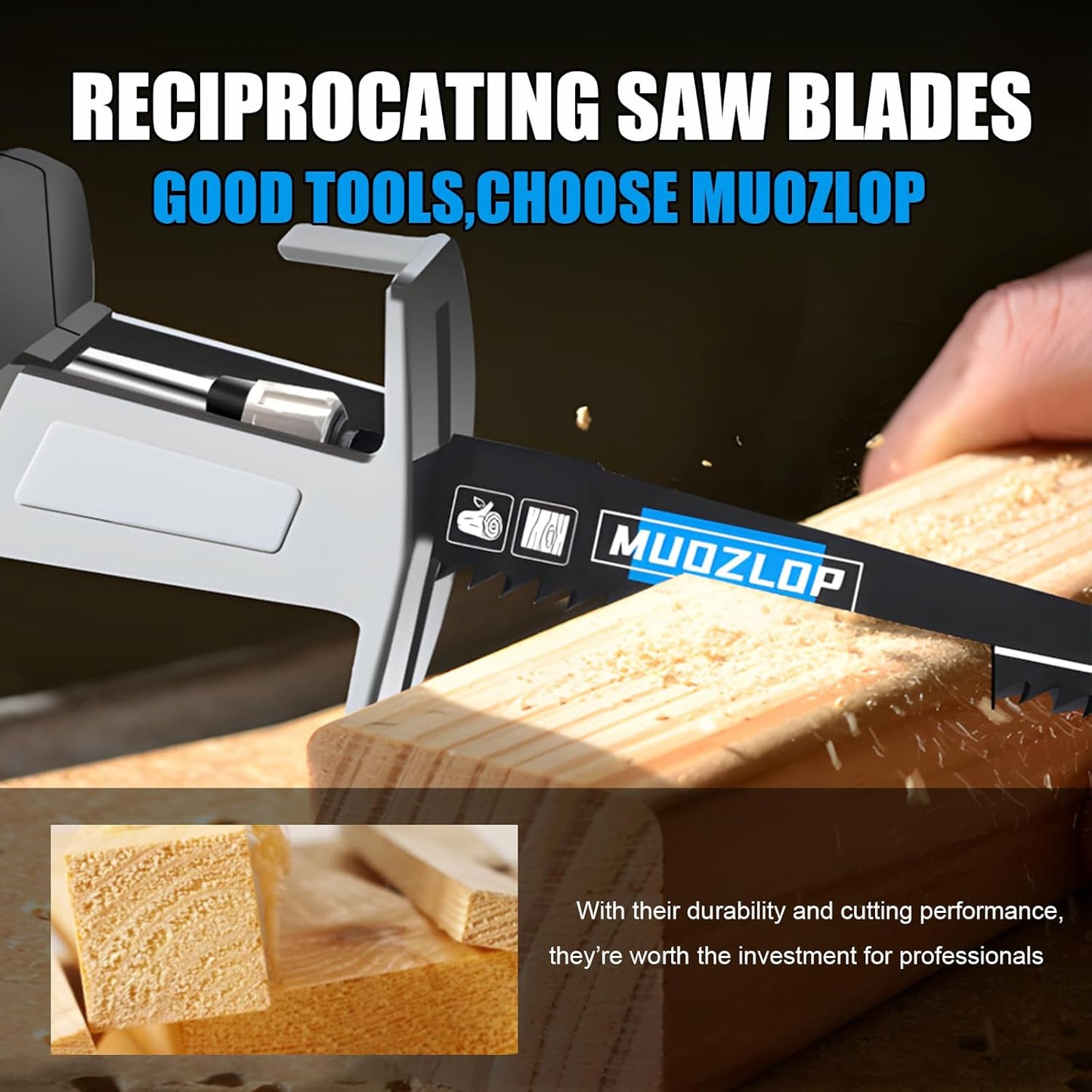 10 Pack 12 inch Reciprocating Saw Blades Set,5 TPI High Carbon Saw Blades,Woodcutting Saw Blades with Organizer Case (10, 5TPI/300mm)