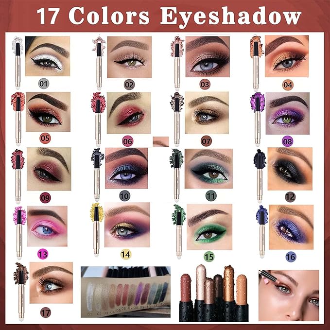 Green Eyeshadow Stick Halloween Makeup Cream Shimmer Single Eyeshadow Pencil Crayon, Hypoallergenic Waterproof Long Lasting Eye Shadow Stick High Pigment Eye Highlighter Pen(Green Shimmer#11)