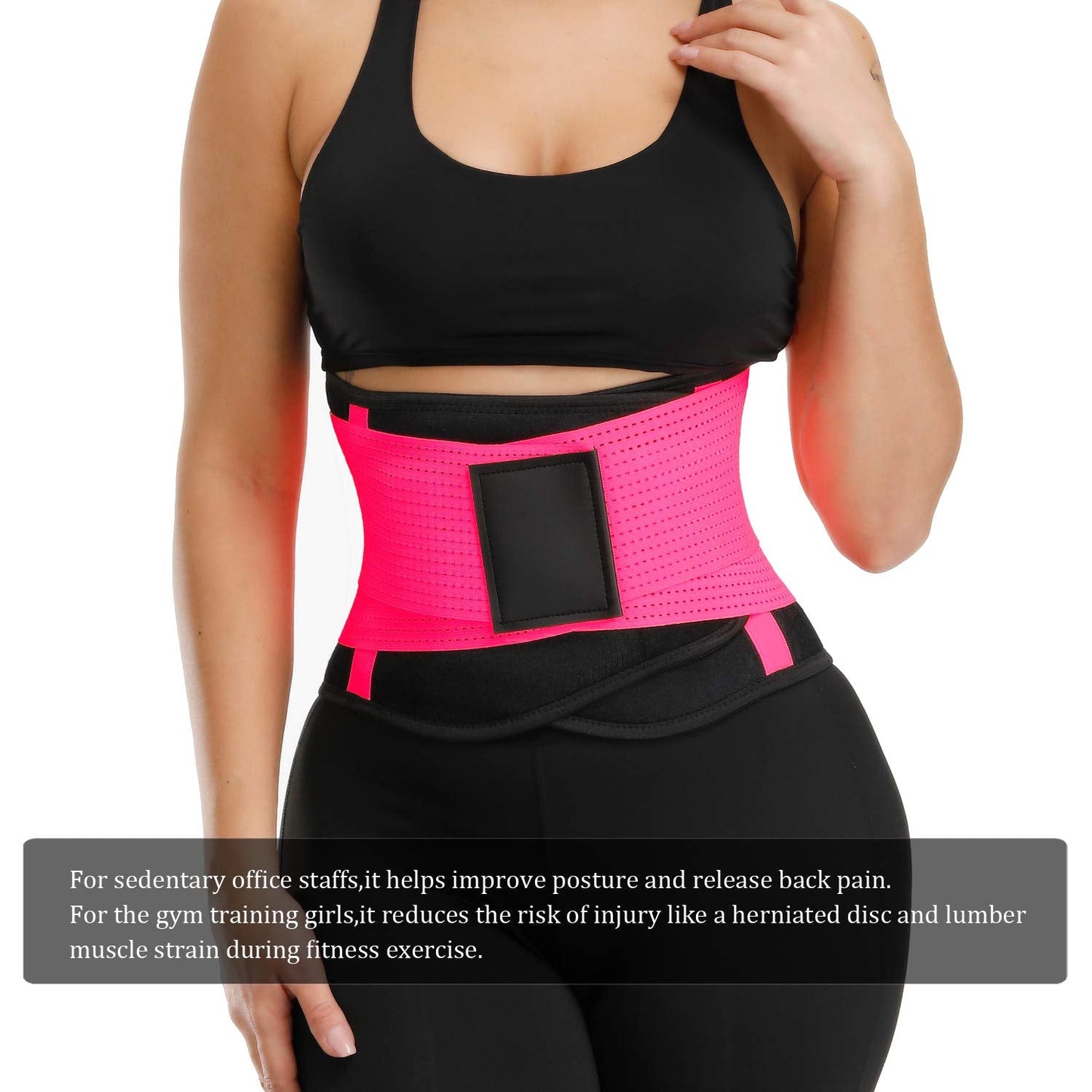 VENUZOR Waist Trainer Belt for Women - Waist Cincher Trimmer - Slimming Body Shaper Belt - Sport Girdle Belt (UP Graded)(FL Pink,L)